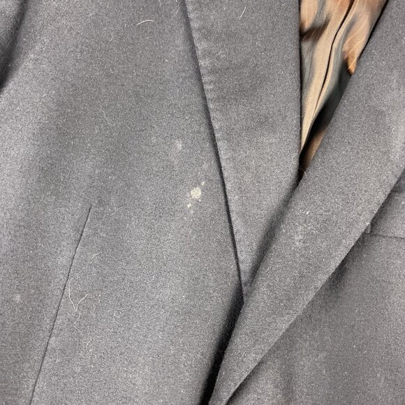 Pal Zileri Italy Made Blazer Men 54R Black Wool / Cashmere Elbow patch Read* - Picture 10 of 16